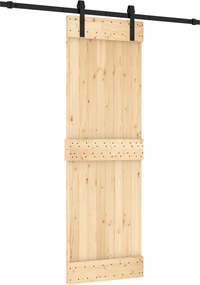 vidaXL Συρόμενη Πόρτα Φυσικό και Μαύρο 70 x 210 cm