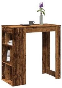 Τραπέζι Μπαρ με Ράφια Όψη Παλαιού Ξύλου102x50x103,5εκ.Επεξ.Ξύλο