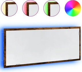 vidaXL LED Καθρέφτης Μπάνιου Καπνιστή Δρυς 100x8,5x37εκ. Επεξεργ. Ξύλο
