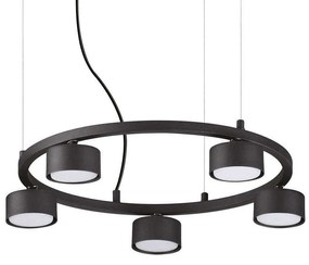 Φωτιστικό Οροφής Minor Round 235516 50x10/219cm 5xGX53 15W Black Ideal Lux