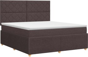 vidaXL Κρεβάτι box spring με στρώμα Σκούρο Καφέ 180 x 200 cm Ύφασμα