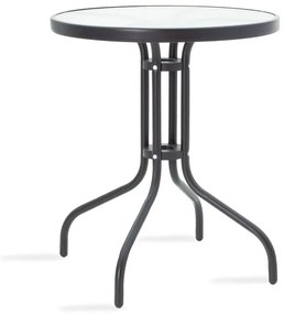 Τραπέζι Watson pakoworld μέταλλο μαύρο-γυαλί Φ60x70εκ