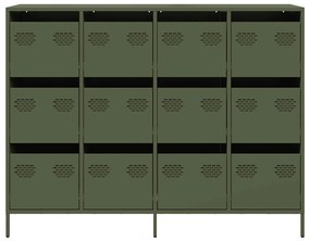 vidaXL Sideboard Olive Green 135x39x103,5 cm Ατσάλι ψυχρής έλασης