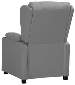 vidaXL Πολυθρόνα Ανακλινόμενη Γκρι από Συνθετικό Δέρμα