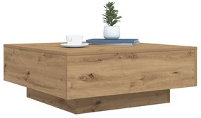 vidaXL Τραπεζάκι σαλονιού με LED φώτα από ξύλο Artisan 80x80x31 εκ
