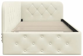 vidaXL Κρεβάτι Γωνίας Κρεμ 90 x 200 cm Βελούδο