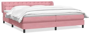 Box Spring κρεβάτι με στρώματα ροζ 180x210 cm Βελούδινο - Ροζ