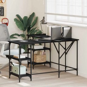 Γραφείο Μαύρη Οξυά 139 x 139 x 75 εκ. Επεξεργασμένο ξύλο