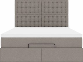 vidaXL Κρεβάτι-Μπαλκόνι με Στρώμα, Ύφασμα 140x190 εκ., Μπεζ