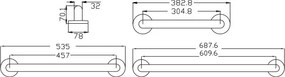 Ponte Giulio Inox G56-JAS - Λαβή Τοιχου - 38 εκ