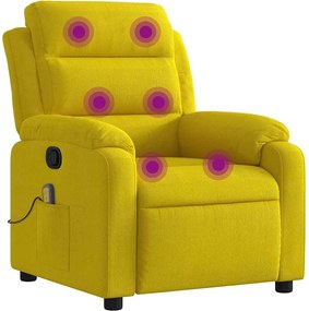 vidaXL Πολυθρόνα Μασάζ Ανακλινόμενη Κίτρινη Βελούδινη
