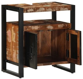 vidaXL ντουλάπι νιπτήρα μπάνιου 55x35x60 cm στερεό ξύλο αναγεννημένο