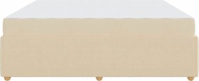 vidaXL Σκελετός Κρεβατιού με στρώμα Κρεμ 200 x 200 cm ύφασμα