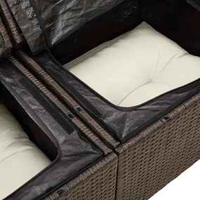 vidaXL Σετ Καναπέ Κήπου με μαξιλάρι 8 pcs Καφέ, Κρέμα 55 x 55 x 37 εκ