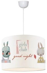 GIRLSCLUB 204-0010 Παιδικό Κρεμαστό Φωτιστικό Φιγούρα Μονόφωτο 1 x E27 IP20 Λευκό Ύφασμα-Μ28 x Π28 x Υ70cm Globostar-204-0010-Λε 204-0010