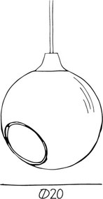 Κρεμαστό Φωτιστικό Ballroom Ø20cm Φιμέ