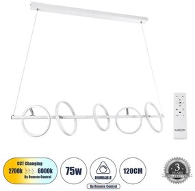 Κρεμαστό Φωτιστικό Οροφής Design CIRCOLARE 61320 GloboStar-61320-Λευκό 61320