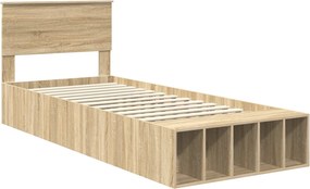 vidaXL Σκελετός Κρεβατιού Δρύς Sonoma 90 x 200 cm Επεξεργασμένο Ξύλο