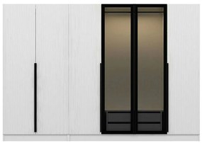 Ντουλάπα Εξάφυλλη Kale Plus 506MNR2855 270x52x210cm White-Black Six Door