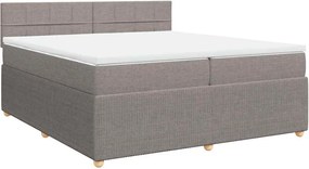 vidaXL Κρεβάτι Boxspring με Στρώμα Taupe 200x200 εκ. Υφασμάτινο