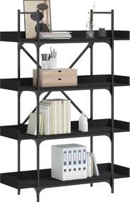vidaXL Βιβλιοθήκη 4 Επιπέδων Μαύρη 100x33x145,5 εκ. Επεξεργασμένο Ξύλο