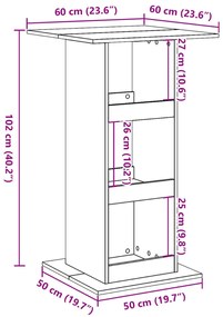 ΤΡΑΠΕΖΙ ΜΠΑΡ ΜΕ ΡΑΦΙΑ ΓΚΡΙ ΣΚΥΡ. 60X60X102 ΕΚ. ΕΠΕΞΕΡΓ. ΞΥΛΟ 854331