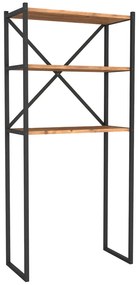 Έπιπλο πλυντηρίου Mindy Megapap μεταλλικό - μελαμίνης χρώμα μαύρο - pine oak 66x34x160εκ.