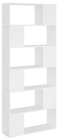 Βιβλιοθήκη/Διαχωριστικό Χώρου Λευκό 80x24x186 εκ. Μοριοσανίδα - Λευκό