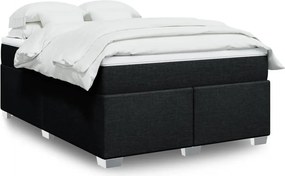 vidaXL Κρεβάτι Boxspring με Στρώμα Μαύρο 140x200 εκ. Υφασμάτινο