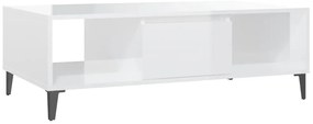 vidaXL Τραπεζάκι Σαλονιού Γυαλιστερό Λευκό 103,5x60x35 εκ. Επεξ. Ξύλο