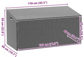 ΚΗΠΟΣ ΚΟΥΤΙ ΑΠΟΘΗΚΕΥΣΗΣ ΜΑΥΡΟ 110X50X58 CM POLY RATTAN 4104069