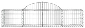 Συρματοκιβώτια Τοξωτά 12 τεμ. 200x50x40/60 εκ. Γαλβαν. Ατσάλι - Ασήμι