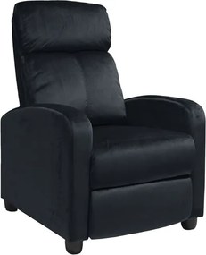 PORTER Πολυθρόνα Relax Σαλονιού - Καθιστικού Μαύρο Velure   1τμχ