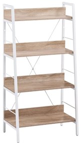 Βιβλιοθήκη One Step Up 28-0221 Με 4 Ράφια 60x35xH117cm Sonoma - White Μελαμίνη,Μέταλλο