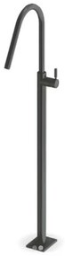 Eurorama Flush Black Brushed Επιδαπέδια Μπαταρία Νιπτήρος με περιστρεφόμενο ρουξούνι