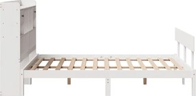 vidaXL Κρεβάτι Βιβλιοθήκη Χωρίς Στρώμα 140x200 εκ Μασίφ Ξύλο Πεύκο