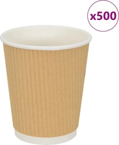 vidaXL Χάρτινα ποτήρια καφέ 500 τεμάχια 8oz 200ml καφέ