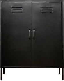 Ντουλάπα μεταλλική Nextdeco δίφυλλη μαύρη Υ102x80x40εκ.