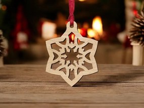 Intra απο ξύλο plywood 3mm-4mm πάχος – Χριστουγεννιάτικο στολίδι με ξύλινη νιφάδα χιονιού 30x30 cm INTRAVECTRY-MY543712