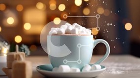 Σετ των 2 Intra Συλλεκτικό Ξύλινο Παζλ Plywood 4mm - Ζεστό κακάο με Marshmallows και νιφάδες χιονιού Σε Ξύλινο Κουτί - Διαστάσεις: 10x10 cm – 25 κομμάτια