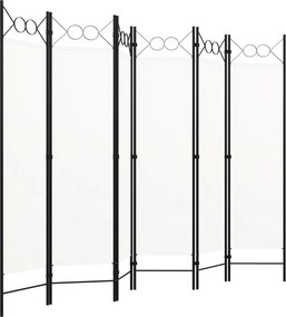 vidaXL Διαχωριστικό Δωματίου με 6 Πάνελ Λευκό 240 x 180 εκ.
