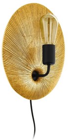 Φωτιστικό Τοίχου - Απλίκα Gascueria 98379 Black-Brown Eglo Metal,Wood