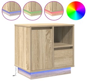 vidaXL κομοδίνο  με LED από Sonoma Oak 50x34,5x50 εκ.