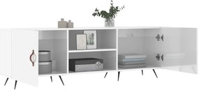 vidaXL Έπιπλο Τηλεόρασης Γυαλ. Λευκό150x30x50εκ.Επεξεργασμένο Ξύλο