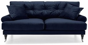 Καναπές Seattle E121, Αριθμός θέσεων: 3, Μπλε, 195x100x87cm, 60 kg, Ταπισερί, Πόδια: Ρόδες, Ξύλο | Epipla1.gr
