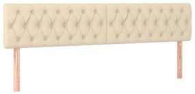 vidaXL Κεφαλάρι Κρεβατιού LED Κρεμ 180x7x78/88 εκ. Υφασμάτινο