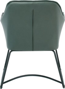 POLLY Πολυθρόνα Μέταλλο Βαφή Μαύρο, Ύφασμα Suede Olive Green   2τμχ