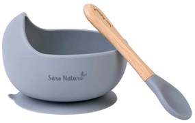 Παιδικό Σετ Φαγητού 2τμχ Saro Nordic Wave Blue Grey 17392