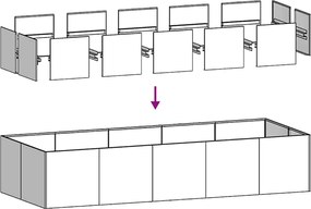 vidaXL Ζαρντινιέρα Λευκή 200x80x40 εκ. από Χάλυβα