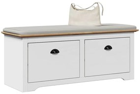 Πάγκος διαδρόμου vidaXL BODO Λευκό και καφέ 114x40x45 cm
